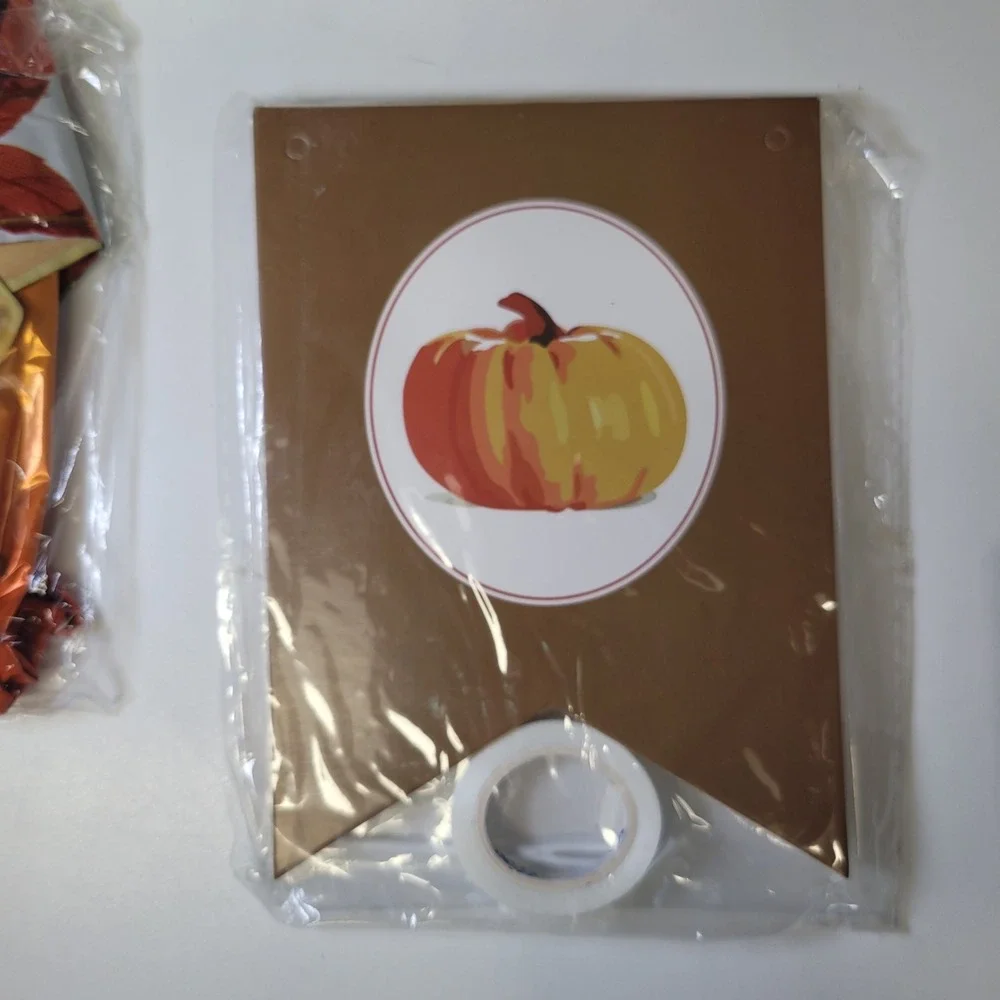 Fall‎ Thanksgiving Decor Balloons Mixed Banner Party Supplies Kit Orange Gold